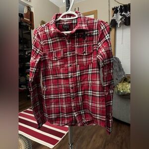 Sinful Red and Black Plaid Button Down Shirt